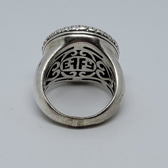 Sterling & 18K Pebbled Ring - Picture 4 of 7